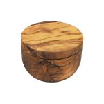 Olive Wood Salt Cellar With Pivoting Lid